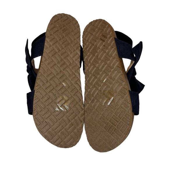 Journee Collection Xanndra Multi Strap Flat Navy Knotted Bow Sandal Size 9.5 New - Picture 10 of 12